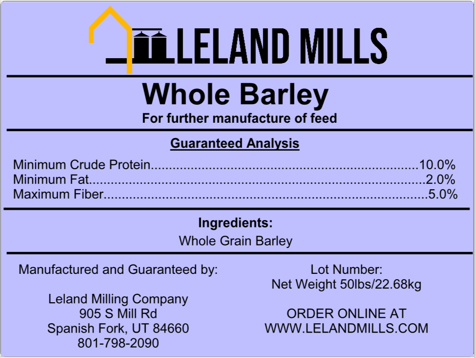 Whole Barley 50 LB